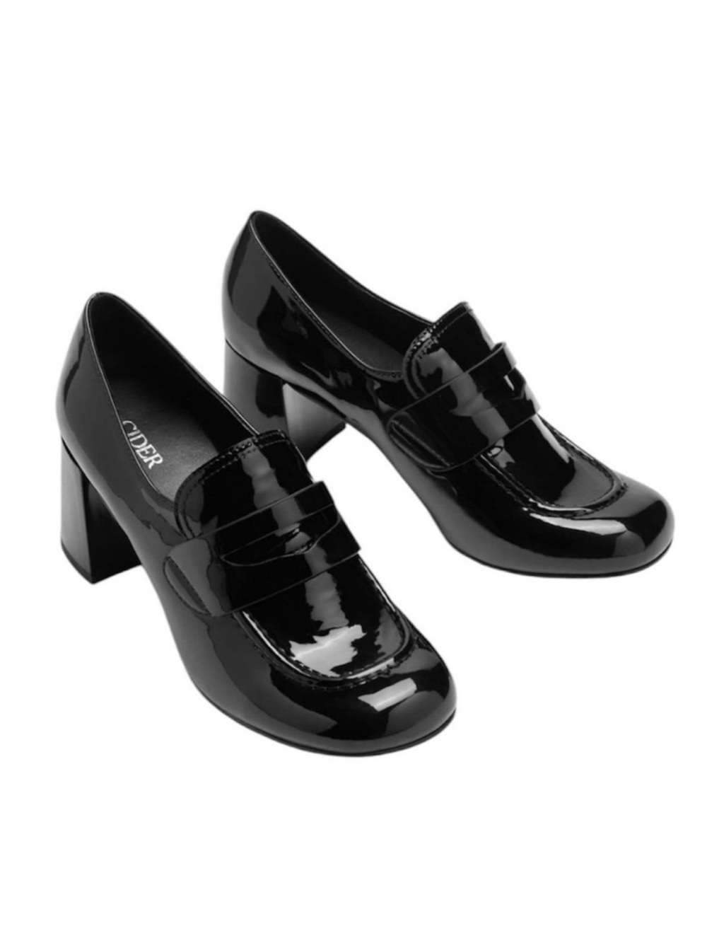 NEW CIDER black chunky heeled loafers - 8.5
